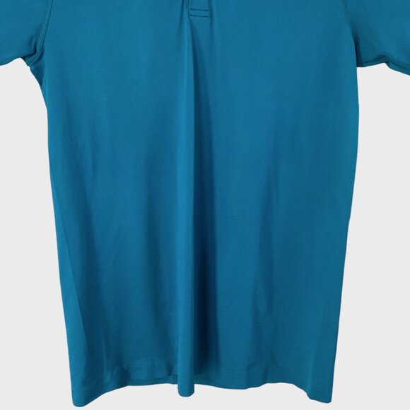 Lululemon Metal Vent Tech Polo Shirt Teal Men's Medium San Jose Sharks Logo - Picture 7 of 12